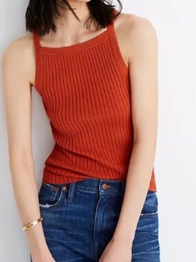 NWT Madewell Apron Sweater Tank in Maple Glow. Women’s Small